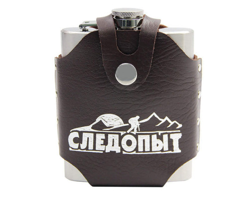 Фляга Следопыт-Freezly в кож.чехле 200 мл,коричневый