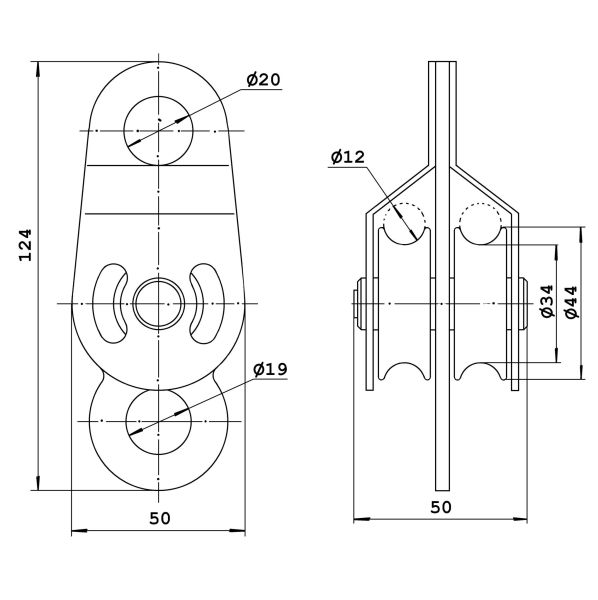  Блок-ролик Орион-Альп двойной сталь с подшипником в Краснодаре  